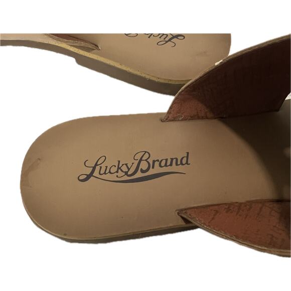 LUCKY BRAND Women’s Laser Cut and Embellished Sandals 8.5 Boho Western Neutral - Picture 7 of 10